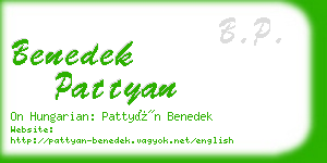 benedek pattyan business card